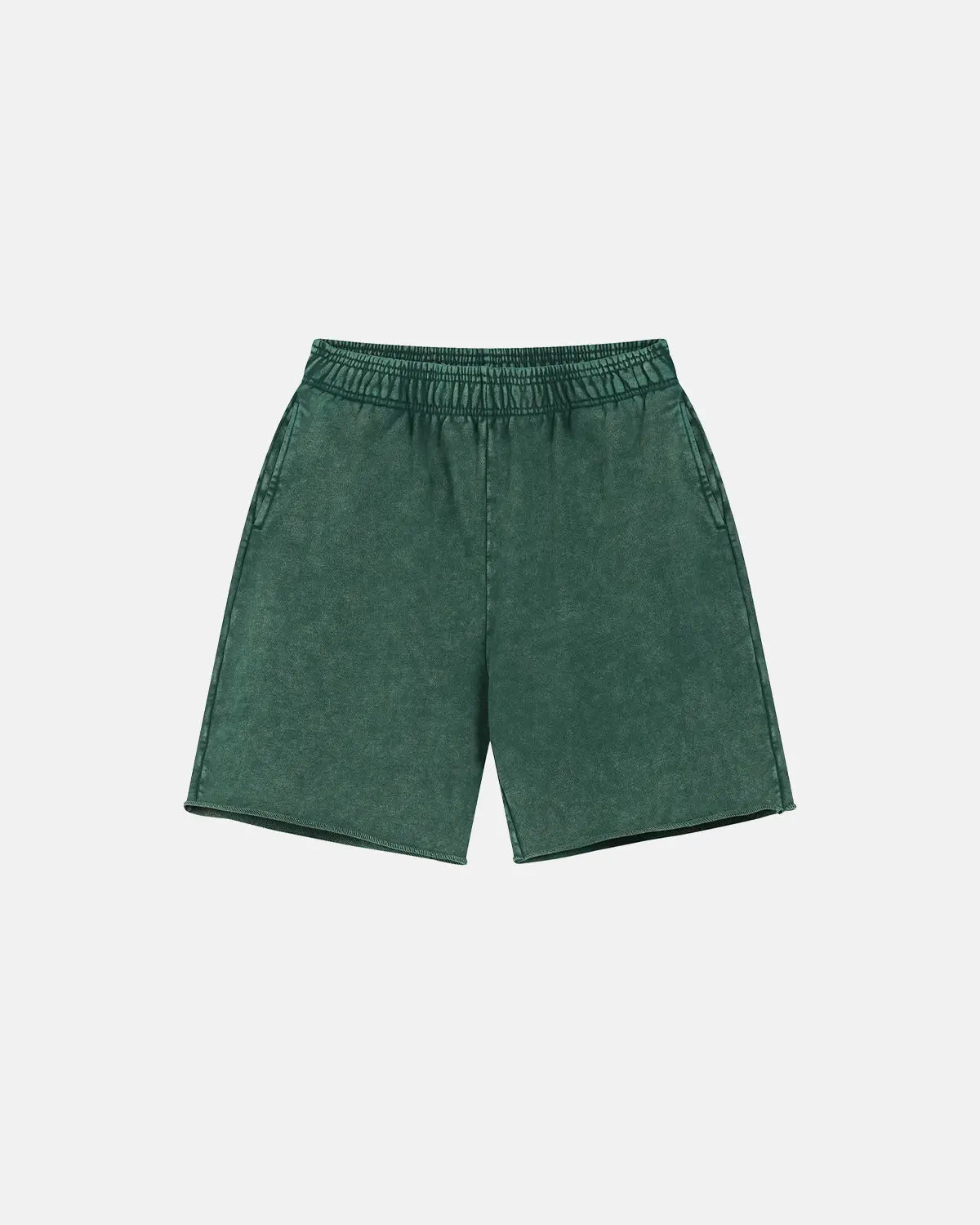 Inflation heavyweight washed sweat shorts, casual streetwear pants in soft, faded fabric with relaxed fit and drawstring waistband.