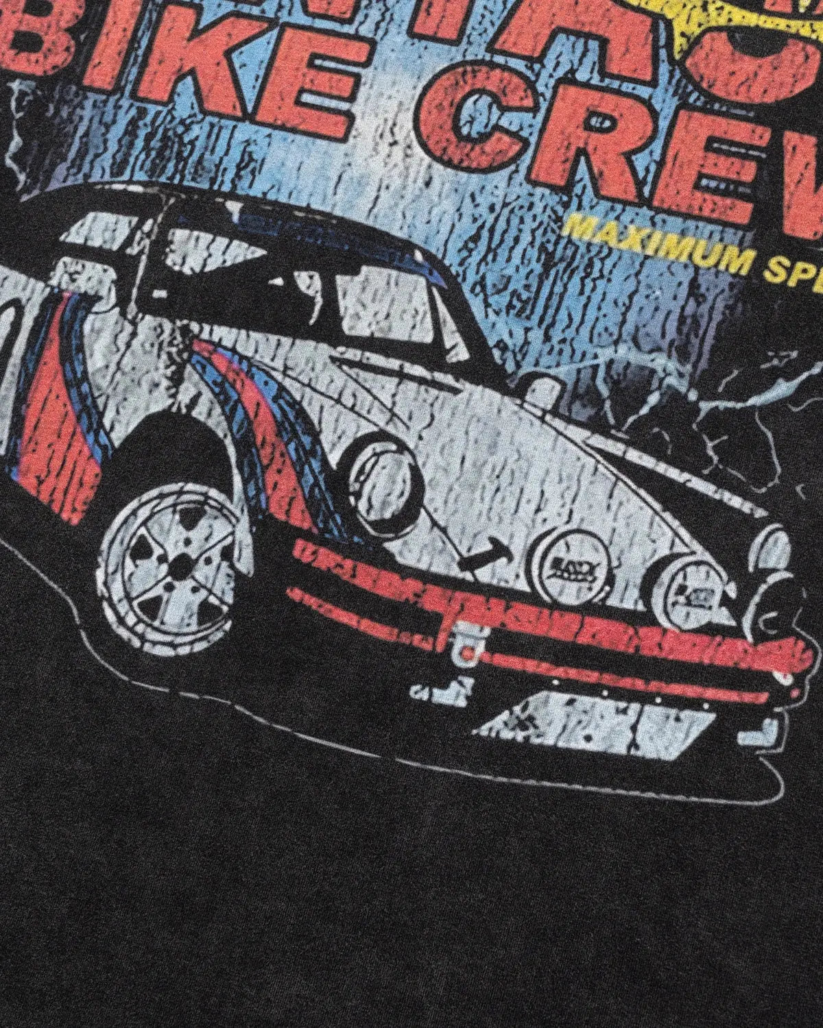 Vintage Graphic Snow Washed T-Shirt by INFLATION featuring retro-inspired snow-themed graphic design on soft, distressed fabric.