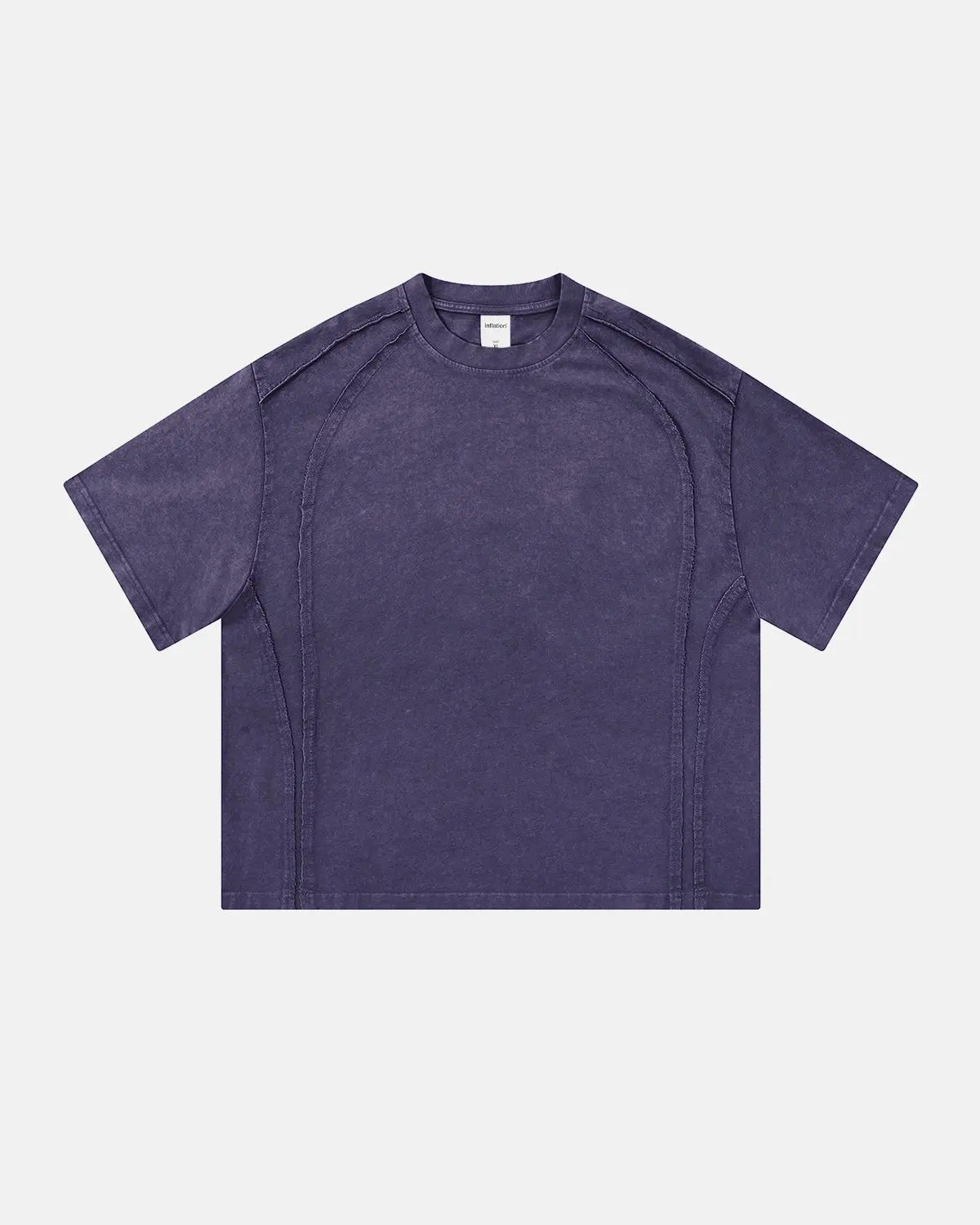 Acid wash boxy fit T-shirt by INFLATION Streetwear, showing a relaxed fit with a distressed, vintage-style look.
