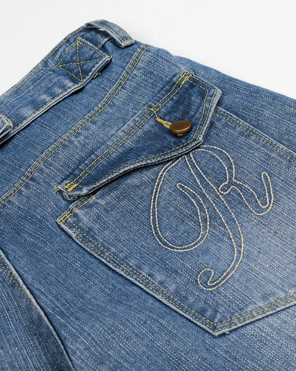 Inflation INFLATION washed bamboo weave baggy jeans with cinch back, relaxed fit, casual streetwear pants in natural fabric.