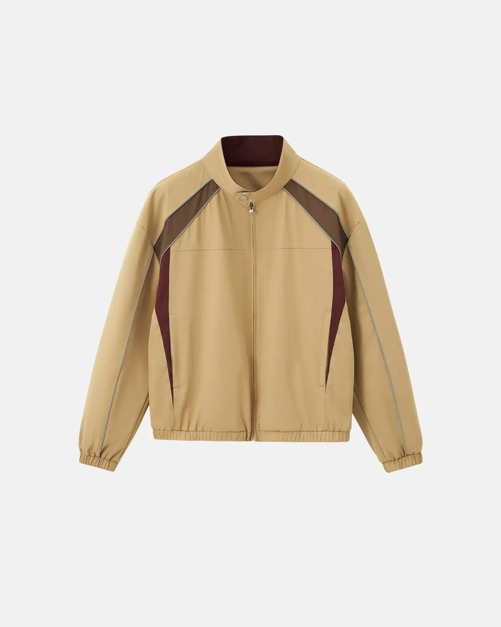 Reflective Flation streetwear windbreaker track jacket with sleek design and high-visibility reflective accents.