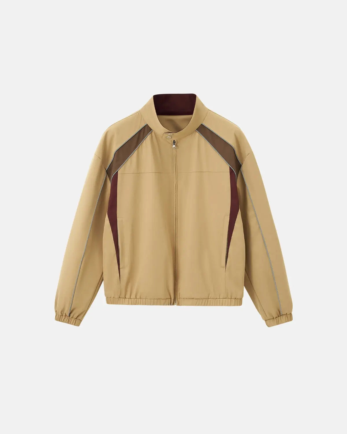 Reflective Flation streetwear windbreaker track jacket with sleek design and high-visibility reflective accents.