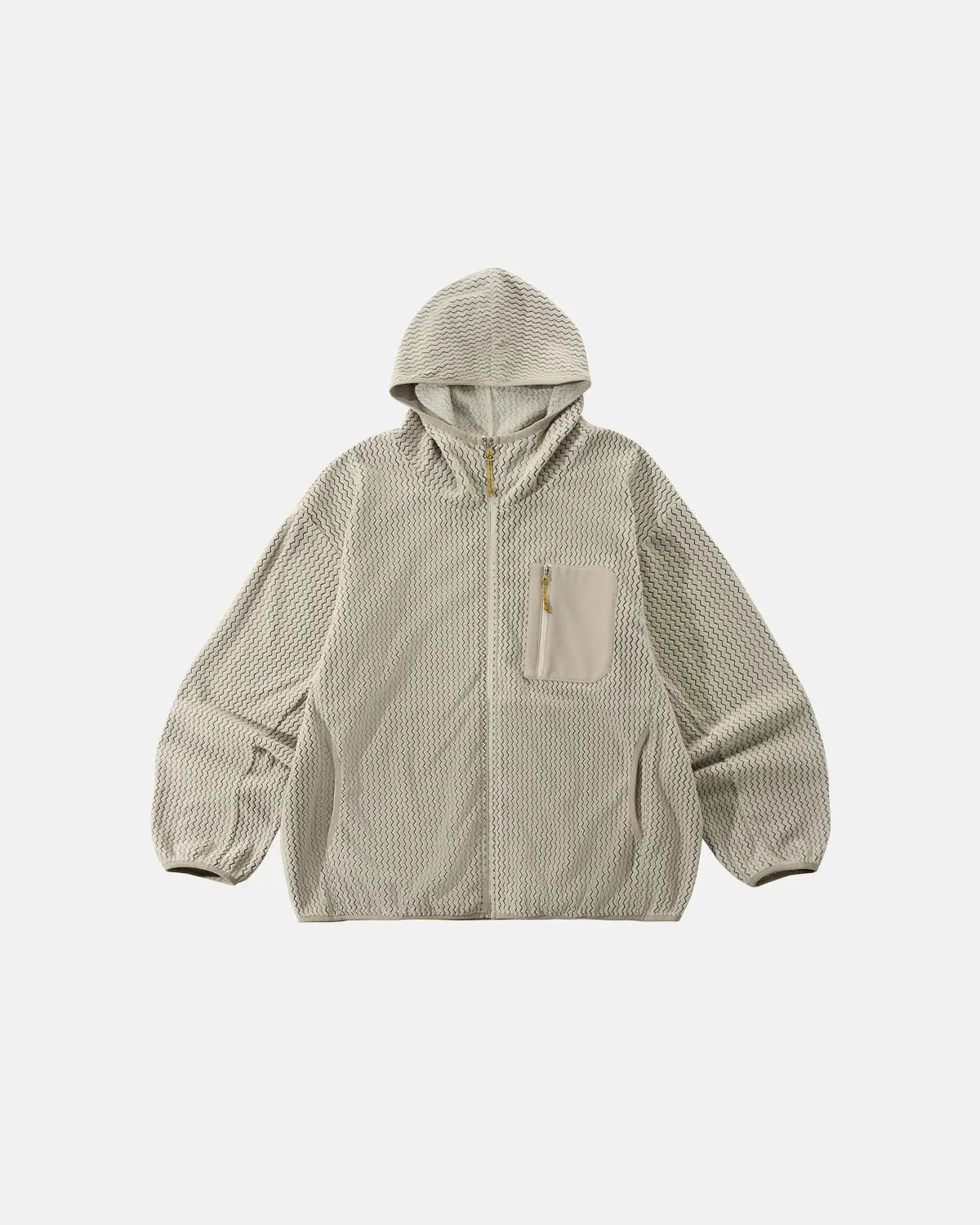 Lightweight Wave Fleece Zip Up Jacket by INFLATION, stylish streetwear with a soft fleece texture and front zipper design.