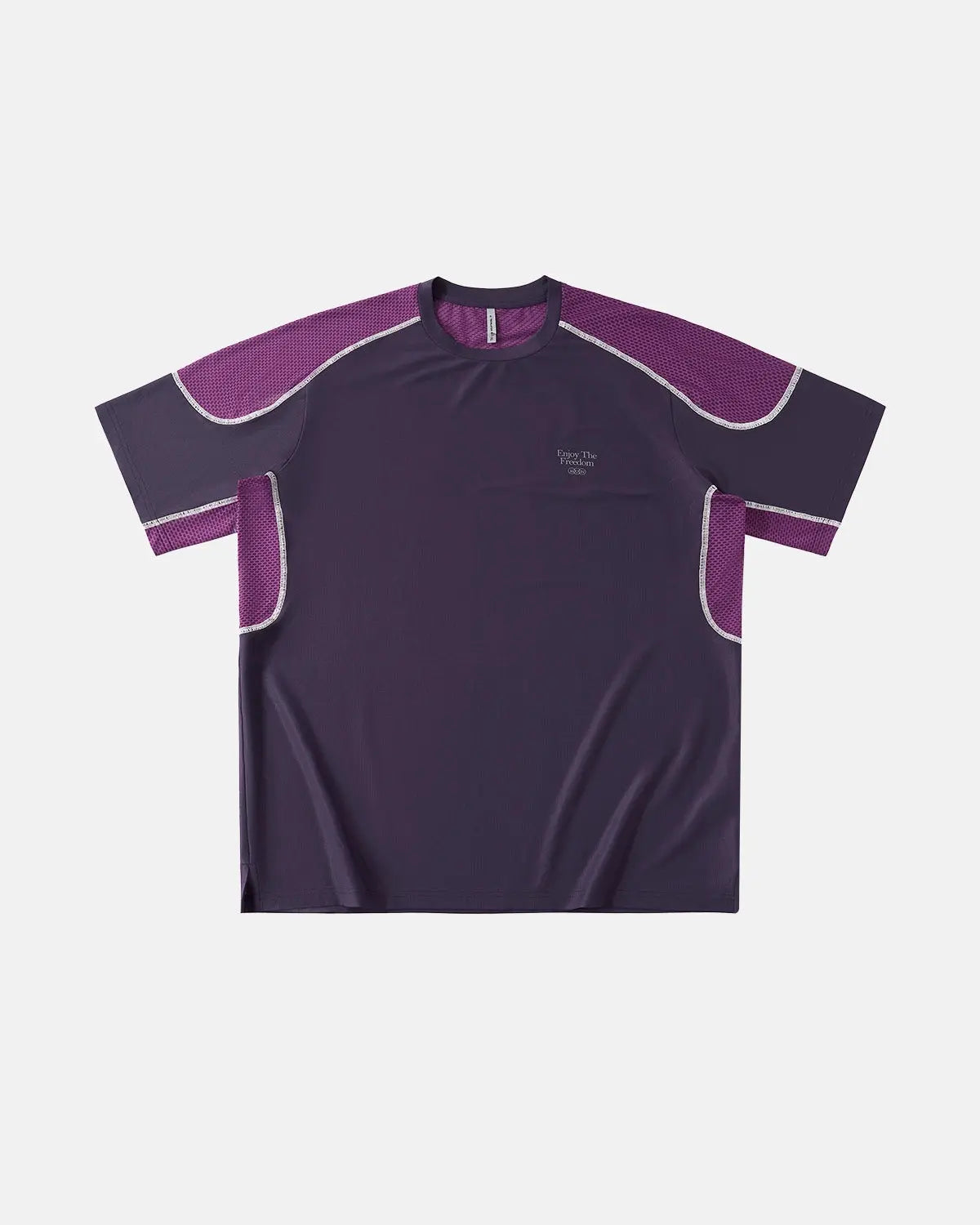 Inflation AirFlow Contrast Panel Breathable Tee featuring black and white panels, casual streetwear style, with lightweight fabric