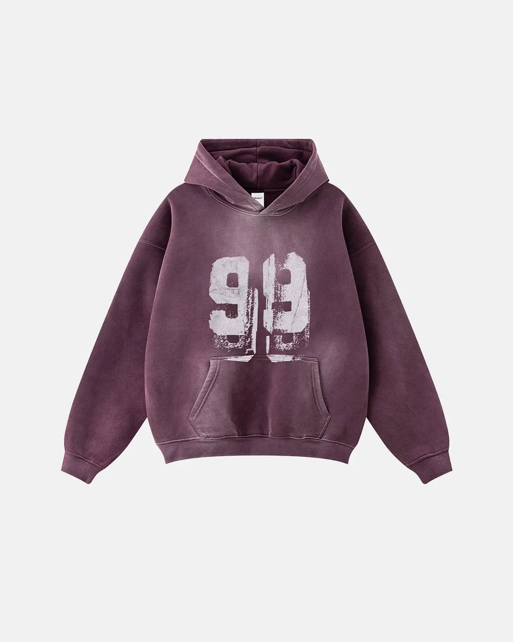 Flation Graffiti Print Washed Fleece hoodie showing bold graffiti design on soft, casual streetwear hoodie.
