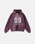 Flation Graffiti Print Washed Fleece hoodie showing bold graffiti design on soft, casual streetwear hoodie.