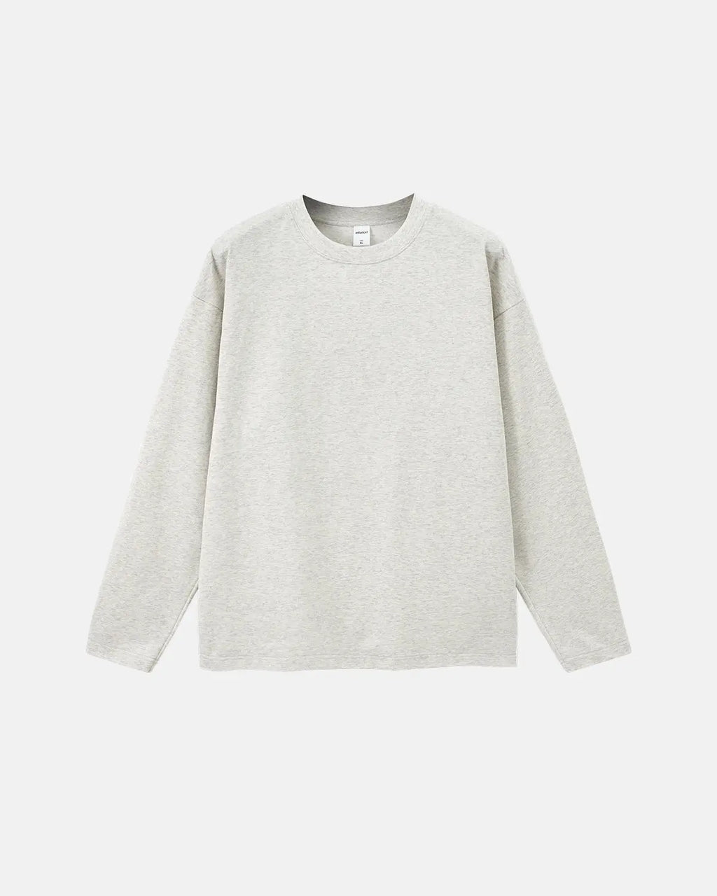 Plain white cotton long sleeve T-shirt from INFLATION, featuring a simple design and comfortable fit.