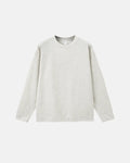 Plain white cotton long sleeve T-shirt from INFLATION, featuring a simple design and comfortable fit.