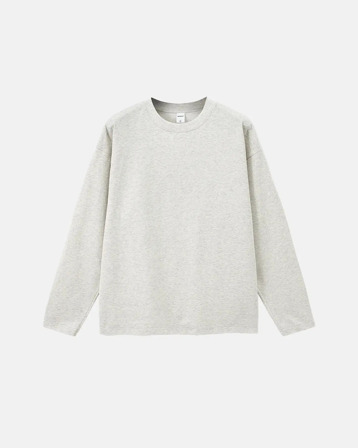Plain white cotton long sleeve T-shirt from INFLATION, featuring a simple design and comfortable fit.