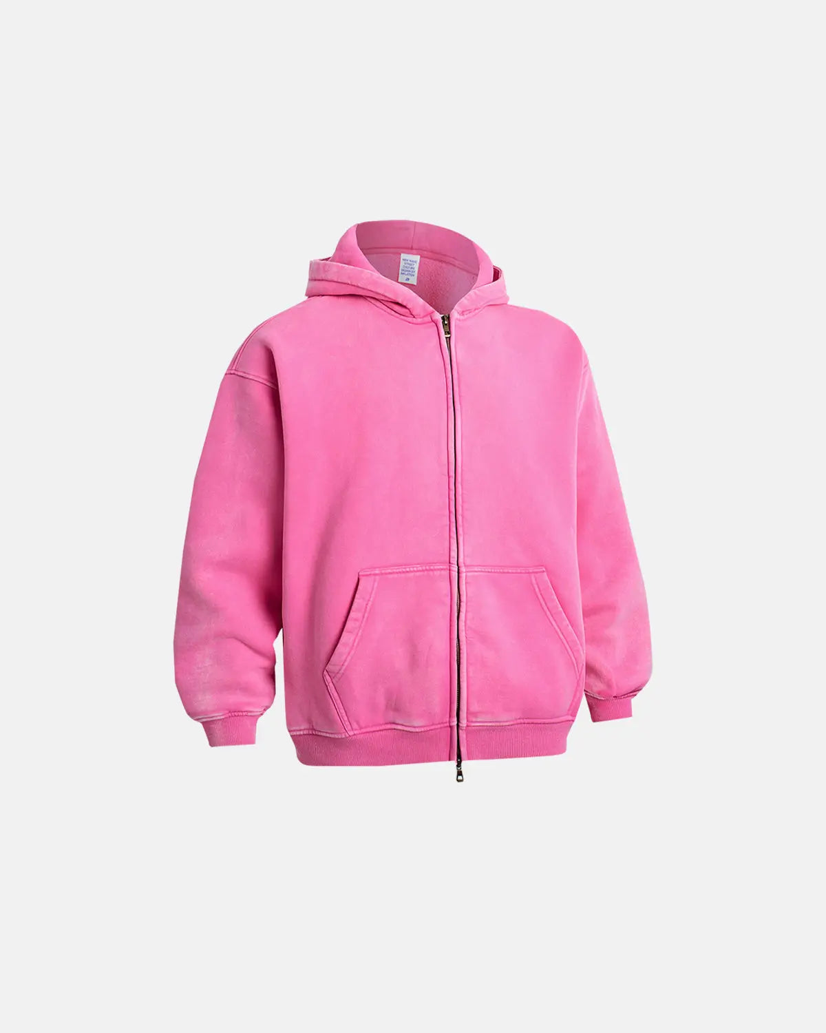 Flation Retro distressed zipper hooded jacket with a casual fit, featuring a worn-in look and front zipper closure.