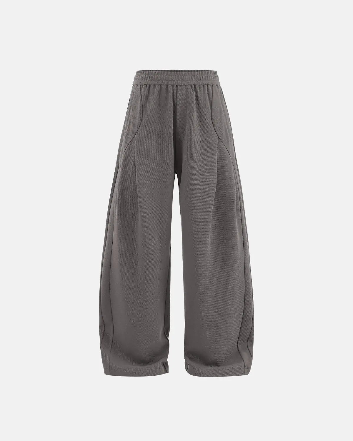 Deconstructed wide leg sweatpants by INFLATION streetwear, showing relaxed fit, oversized design, and casual style in neutral fabric