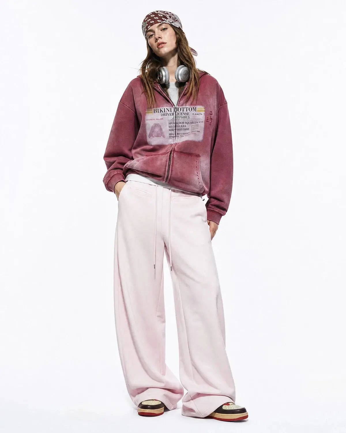 Curved wide-leg sweatpants from INFLATION Streetwear featuring relaxed fit and comfortable cotton fabric.