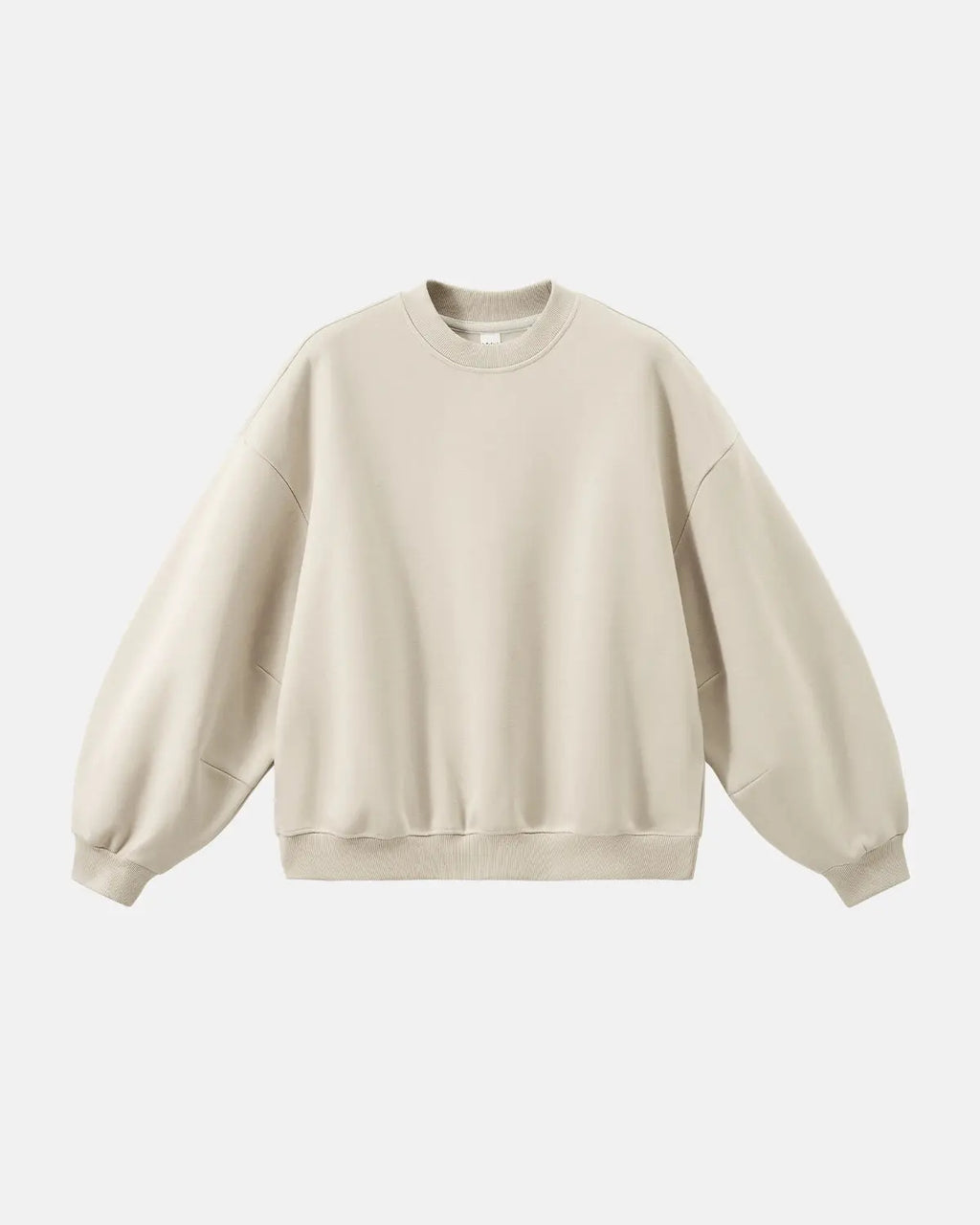 Blank comfy crewneck sweatshirt from Inflation Streetwear, soft fabric, relaxed fit, shown in a neutral color on a hanger.