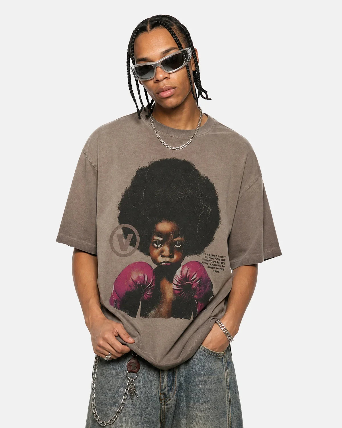 Vintage Graphic Oversize T-shirt from INFLATION Streetwear featuring bold retro print on soft cotton fabric.