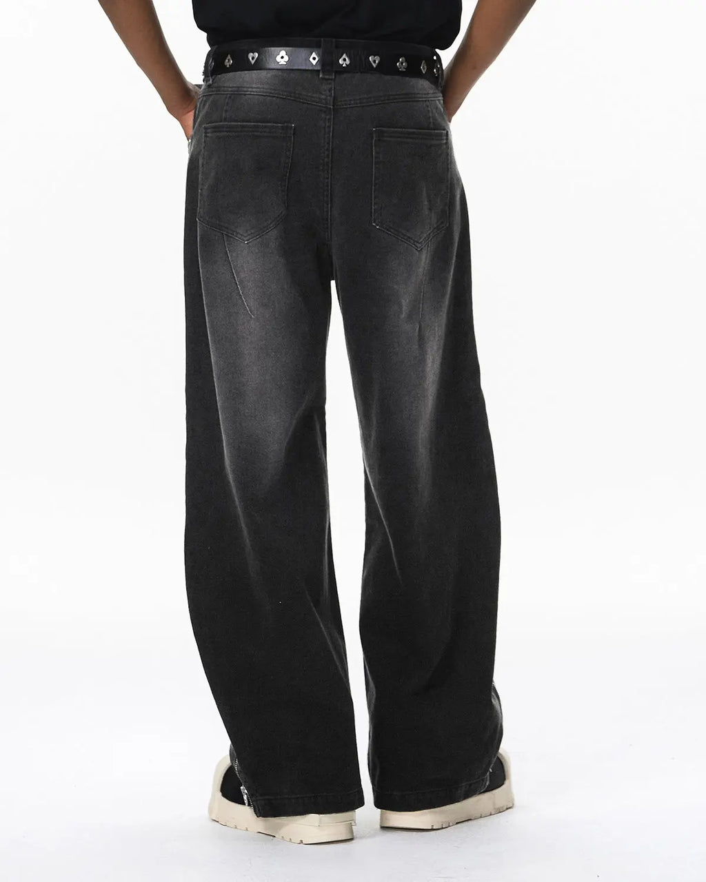 Retro acid wash baggy cargo pants from Flation Streetwear, showcasing loose fit, cargo pockets, and vintage-inspired style.