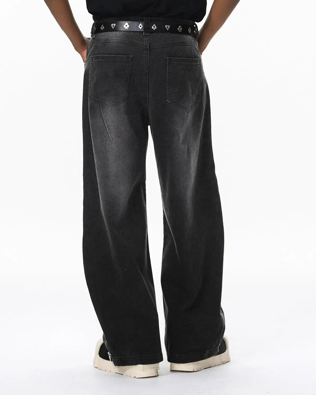 Retro acid wash baggy cargo pants from Flation Streetwear, showcasing loose fit, cargo pockets, and vintage-inspired style.