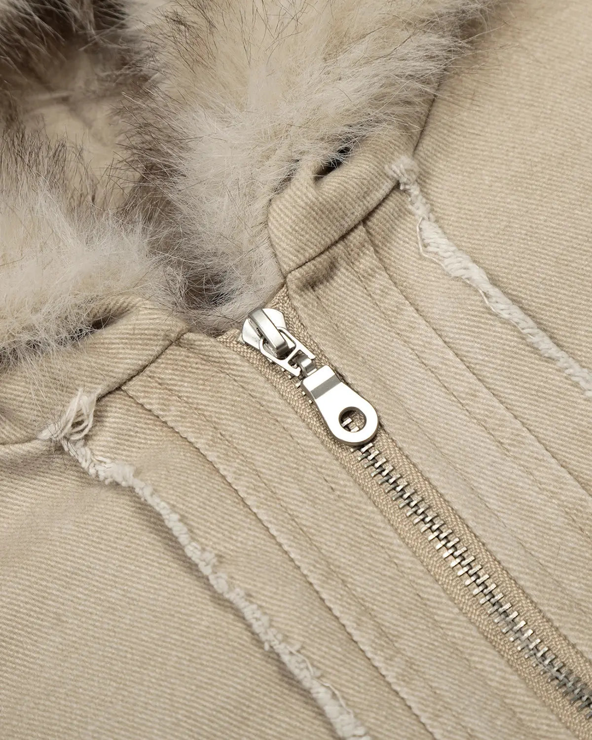 Inflation Streetwear faux fur lined washed hooded jacket featuring a cozy hood and stylish washed fabric finish.