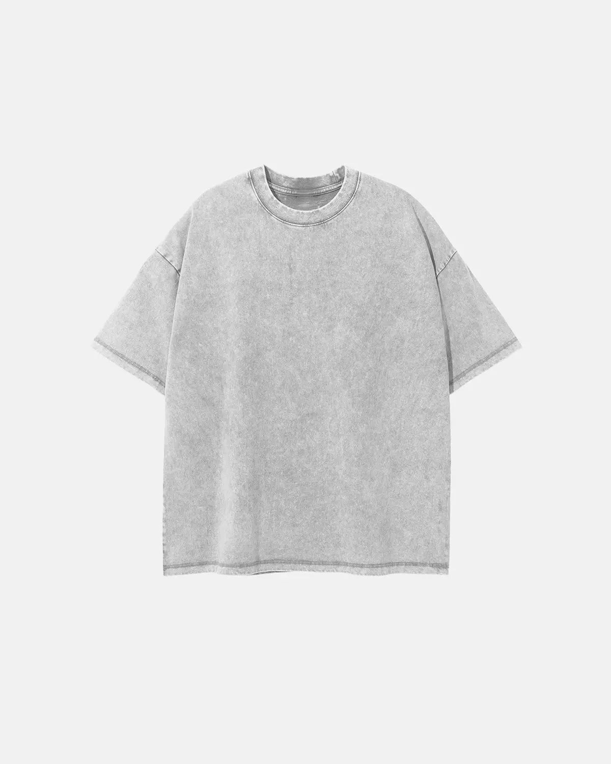 Wax washed mock neck T-shirt by INFLATION, featuring a casual streetwear style and textured fabric, shown on a plain background.