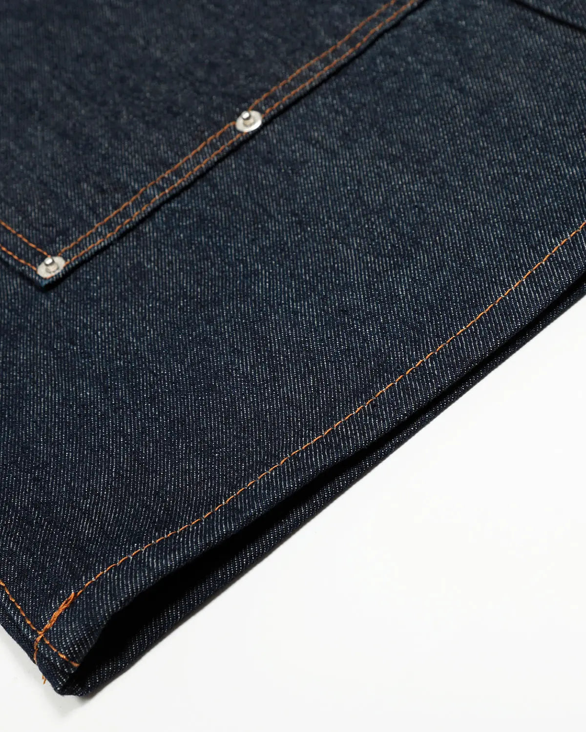 Baggy raw denim jeans with double waist design by Flation, featuring a relaxed fit and streetwear style.