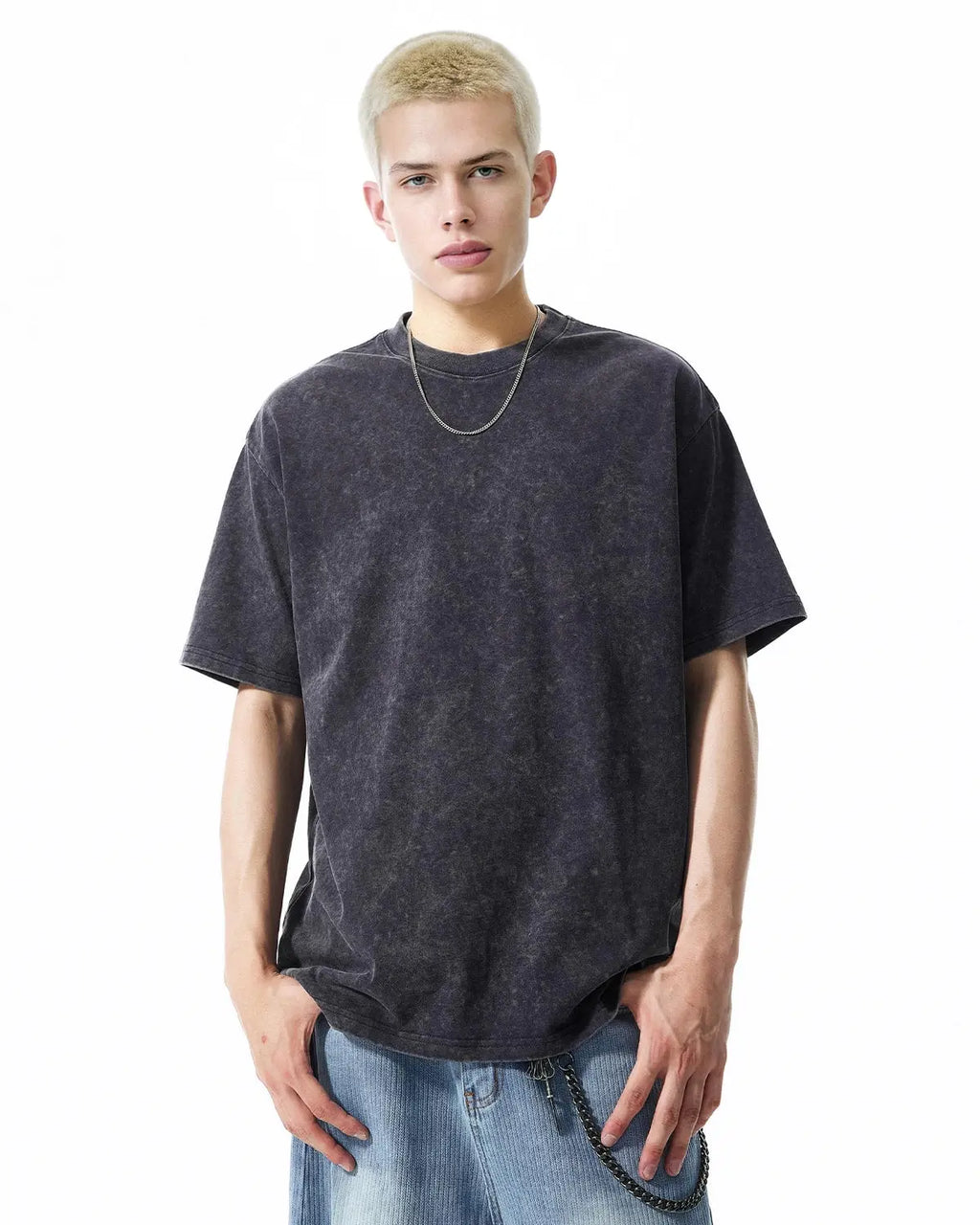 Snow Flakes Wash Tee by Flation Streetwear, featuring a graphic print of snowflakes on a casual cotton t-shirt.