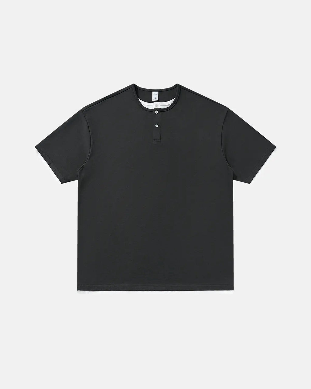 Old Money Layered Henley T-Shirt by INFLATION, casual men's shirt featuring layered design and classic Henley neckline.