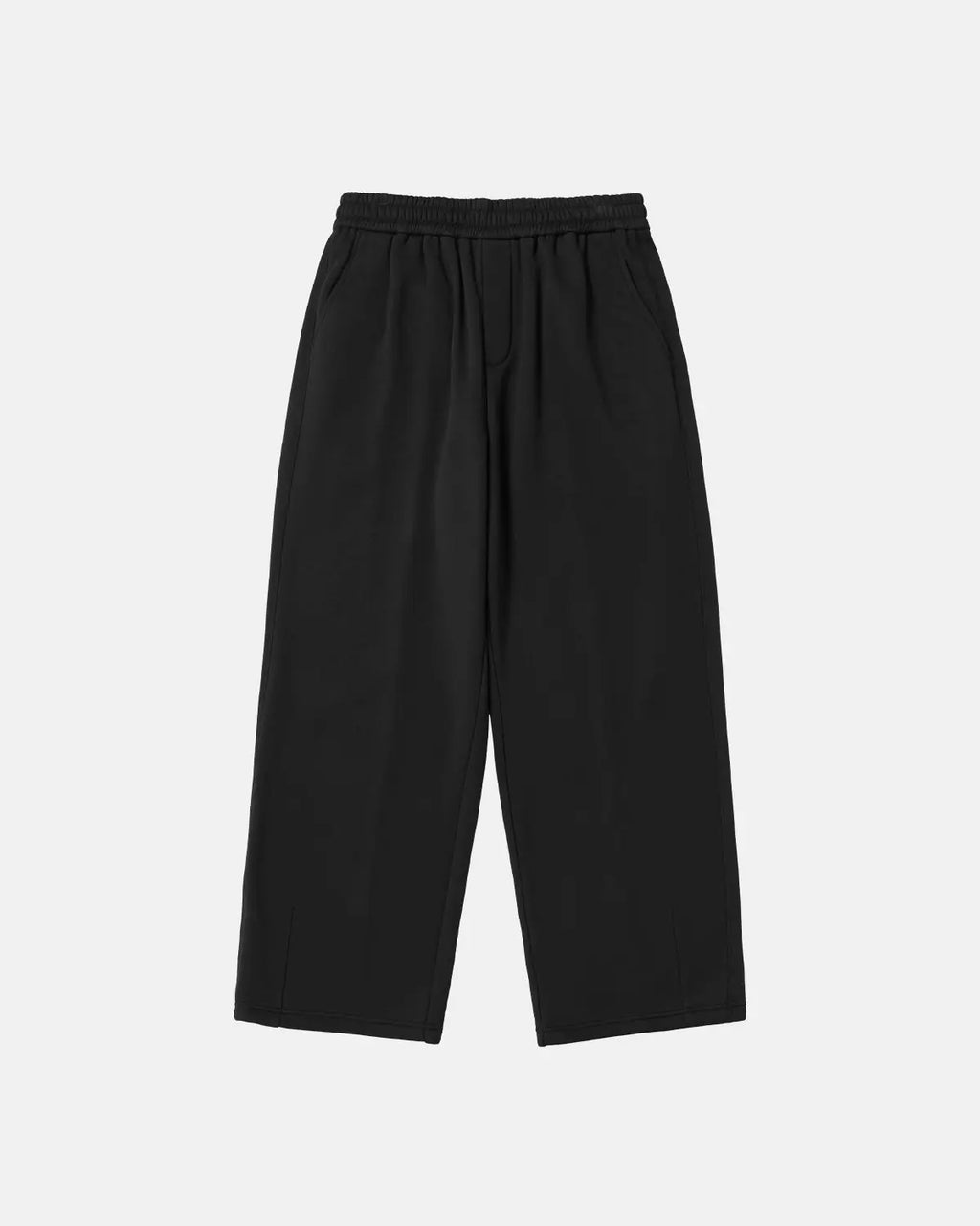 INFLATION Stretch Thermal Fleece Sweatpants in black, featuring elastic waistband and cozy fleece interior for warmth and comfort.