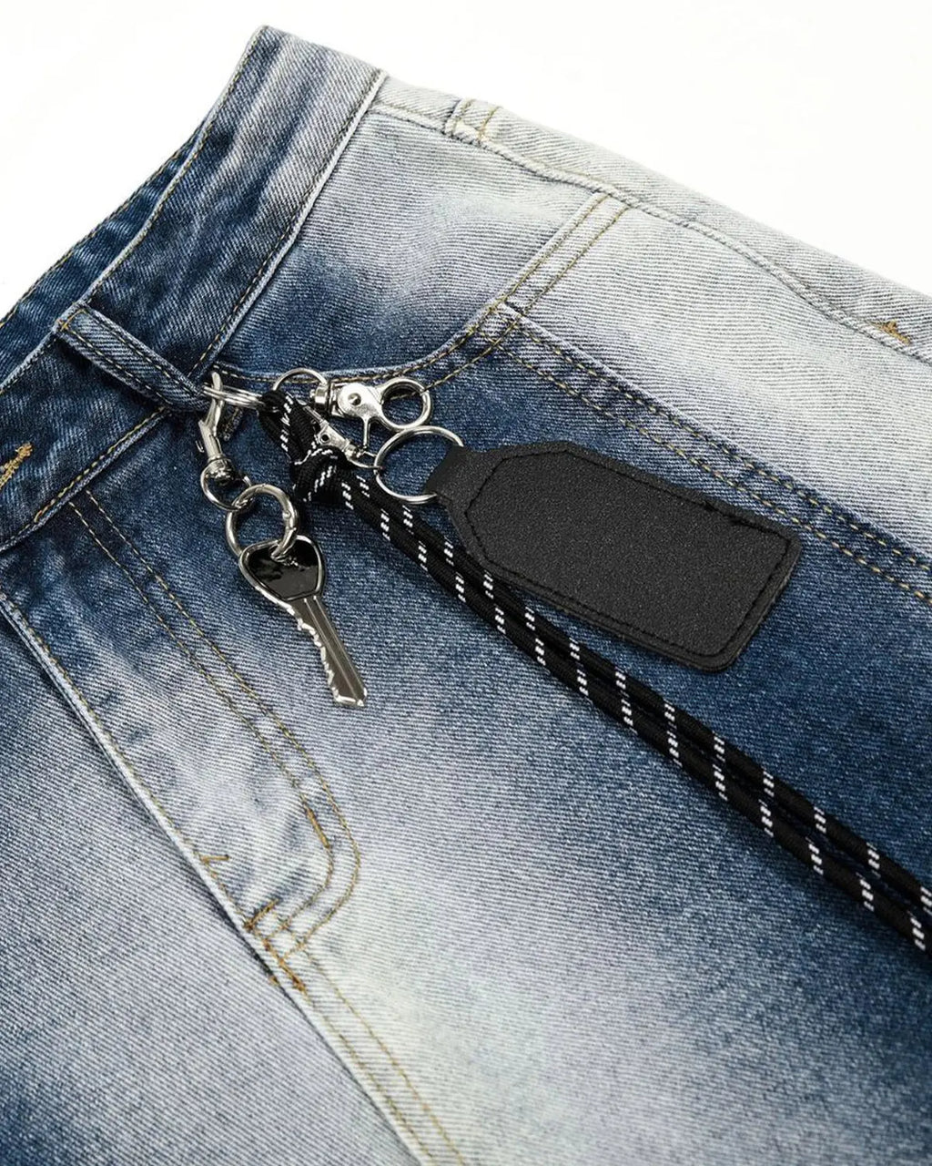 Flation Monkey Wash Baggy Barrel Jeans featuring a relaxed fit, denim fabric, and stylish streetwear design.