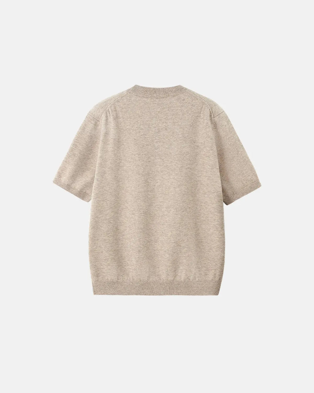 Inflation Streetwear short-sleeved crewneck knit sweater in a cozy, fitted design, displayed on a neutral background.