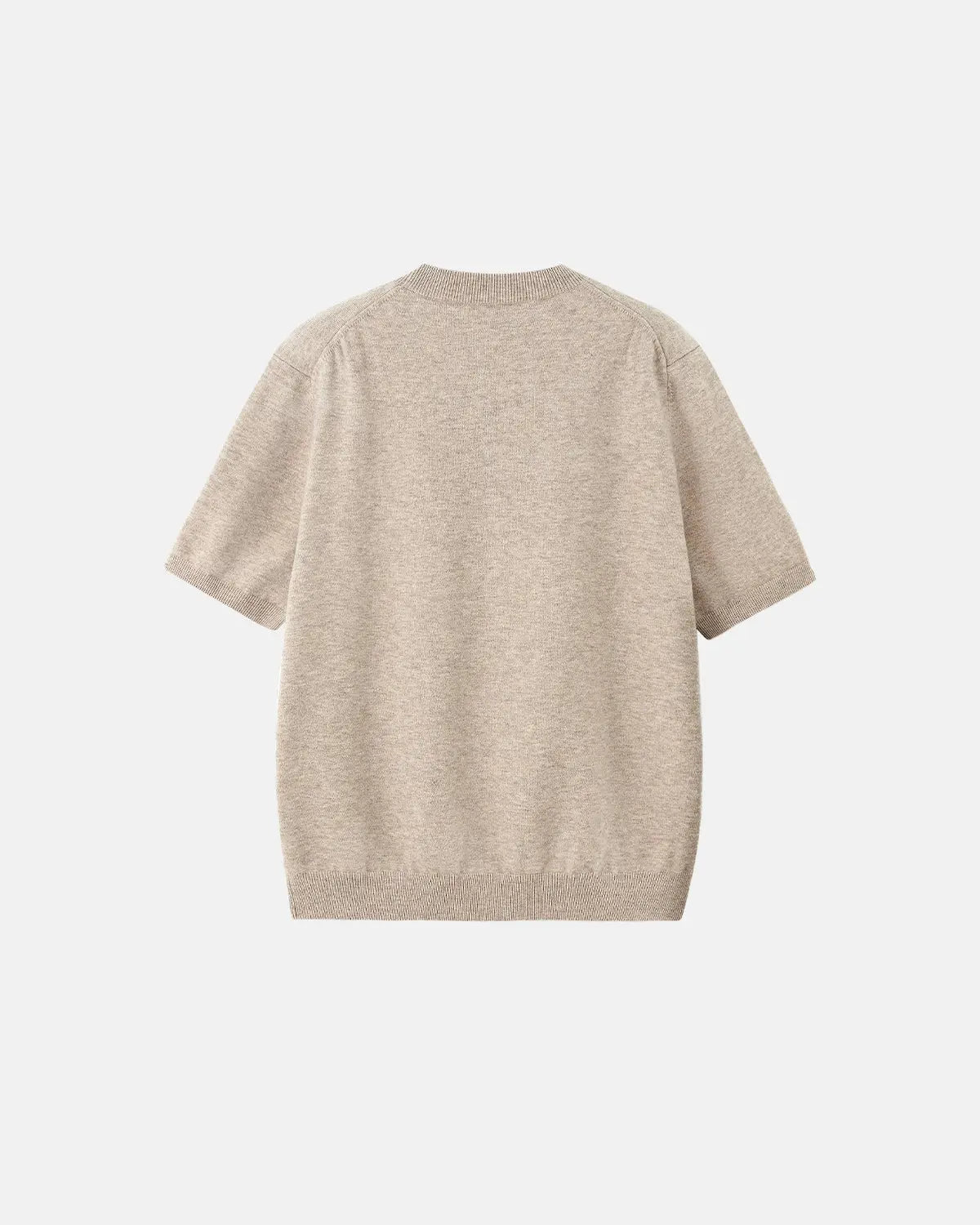 Inflation Streetwear short-sleeved crewneck knit sweater in a cozy, fitted design, displayed on a neutral background.