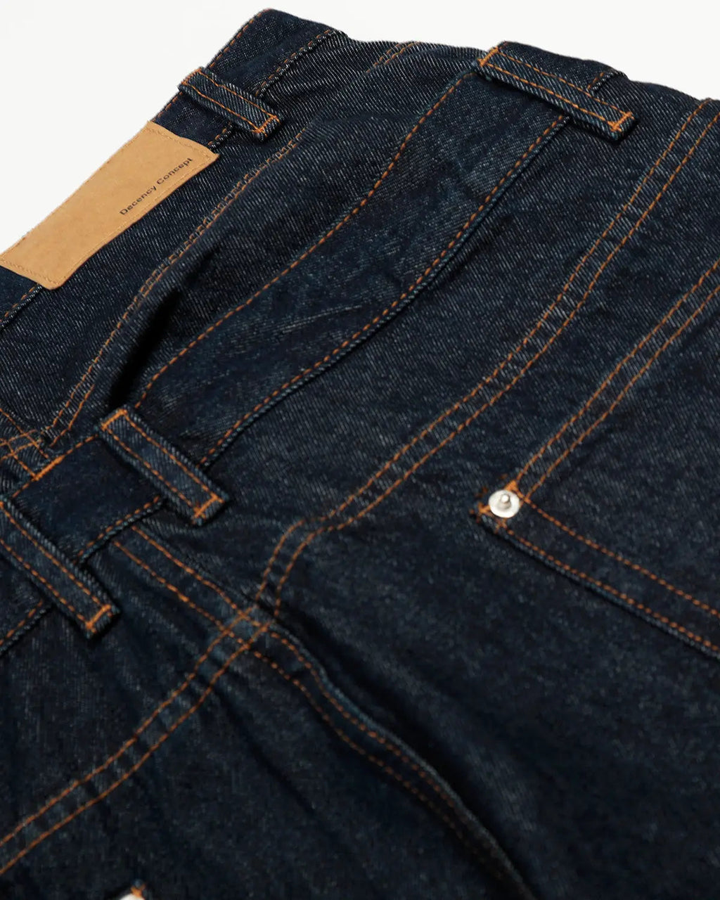 Flation Raw Baggy Jeans with double waist design, streetwear style, featuring relaxed fit and distressed denim details.
