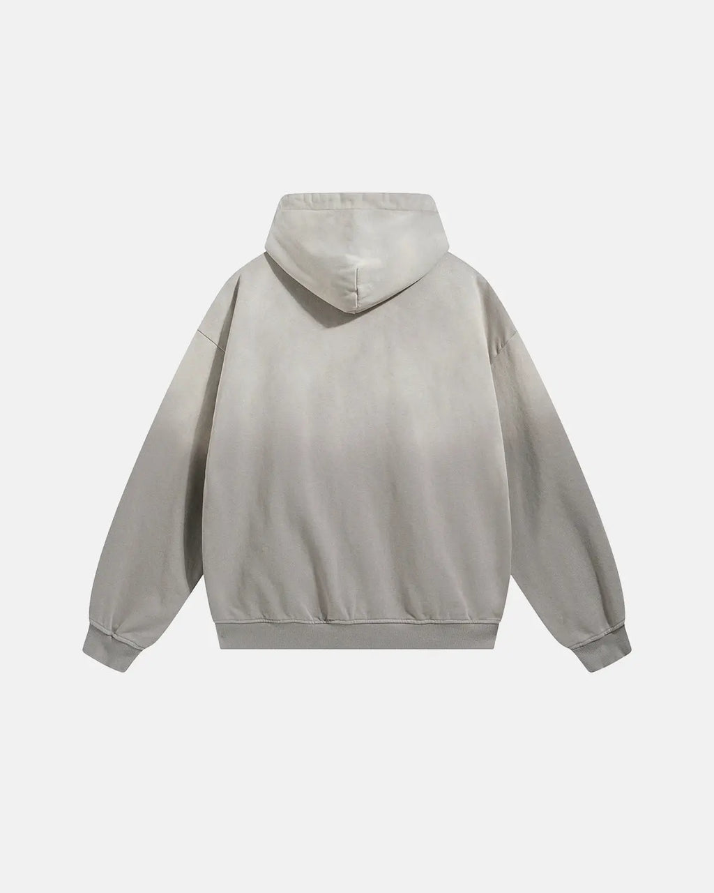 Flation Monkey Wash French Terry Zip Up Hoodie showing front view with hood and zipper detail, soft fabric texture.