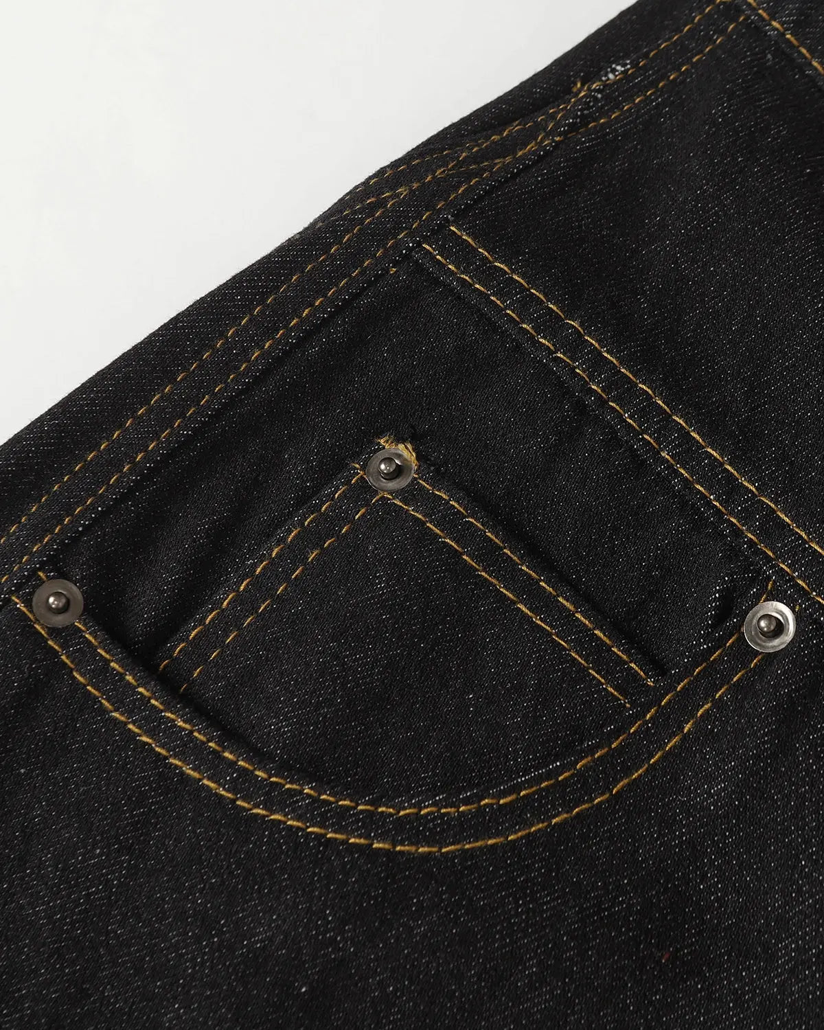 Inflation Streetwear Buttons Up Raw Baggy Jeans with a relaxed fit, featuring visible button details and distressed denim texture.