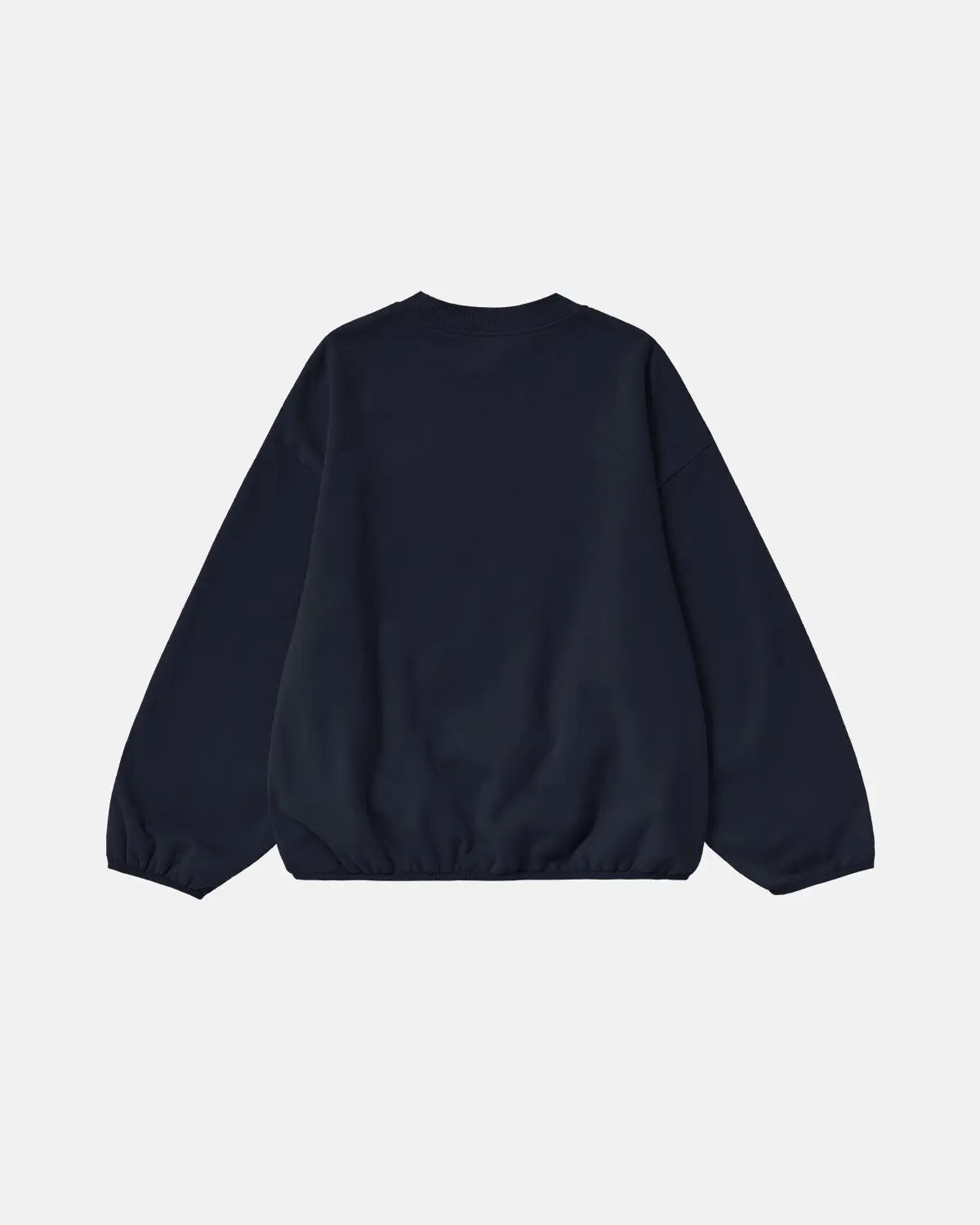 Gray Flation premium boxy crewneck sweatshirt laid flat, showcasing its relaxed fit and soft fabric for streetwear style.