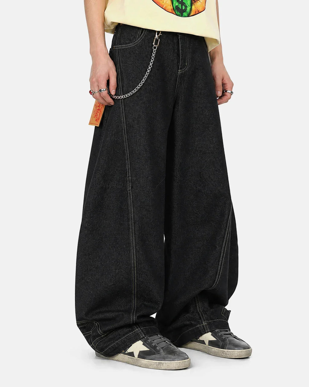 Raw Color Super Baggy Jeans by Flation Streetwear, loose fit denim with distressed details and a relaxed, oversized style.