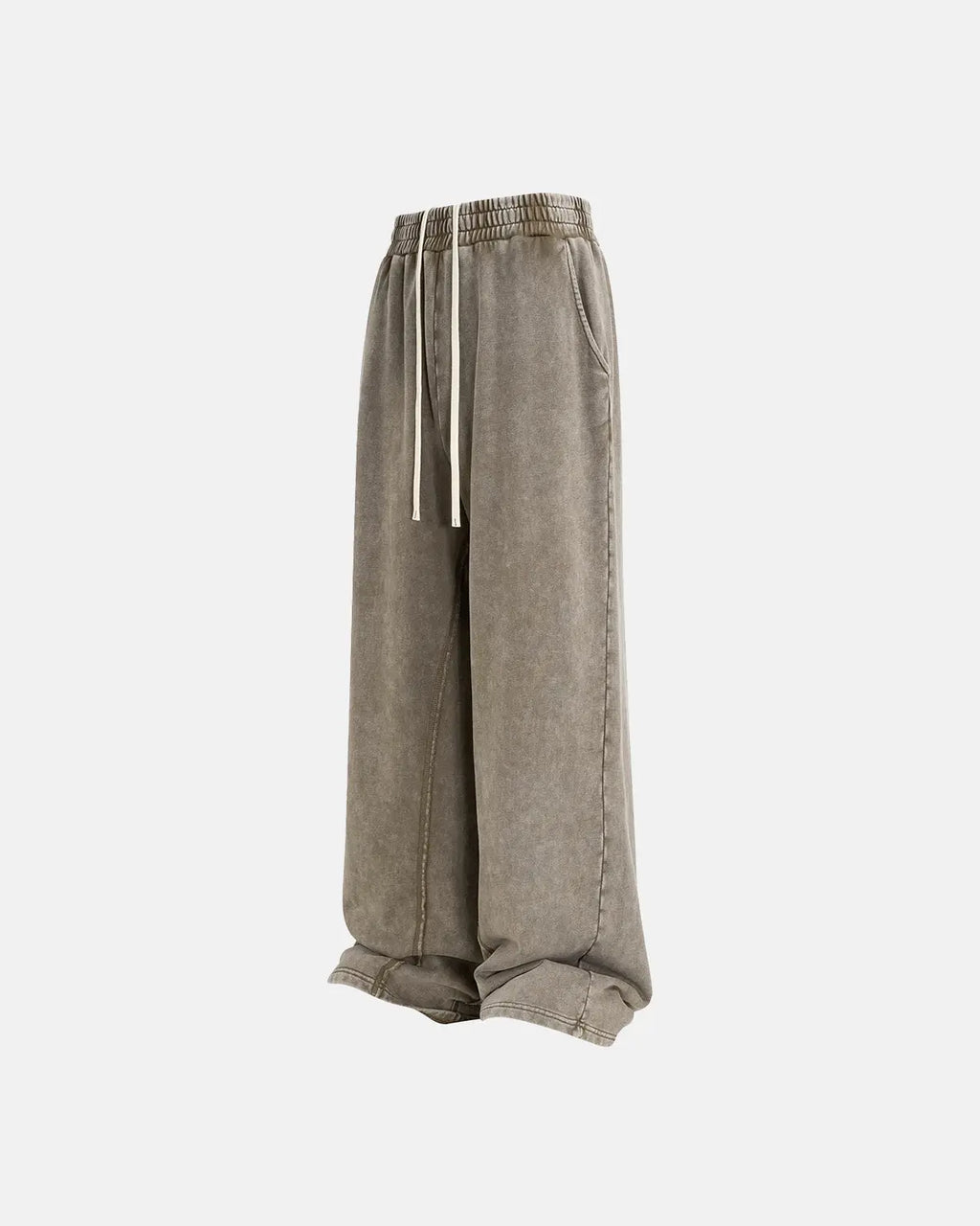Light blue Flation Streetwear straight leg acid wash sweatpants with relaxed fit and elastic waistband.