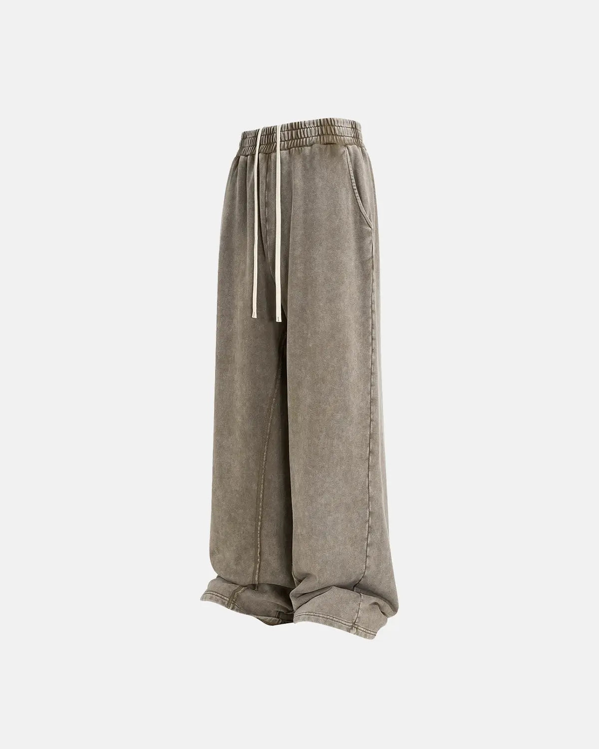 Light blue Flation Streetwear straight leg acid wash sweatpants with relaxed fit and elastic waistband.