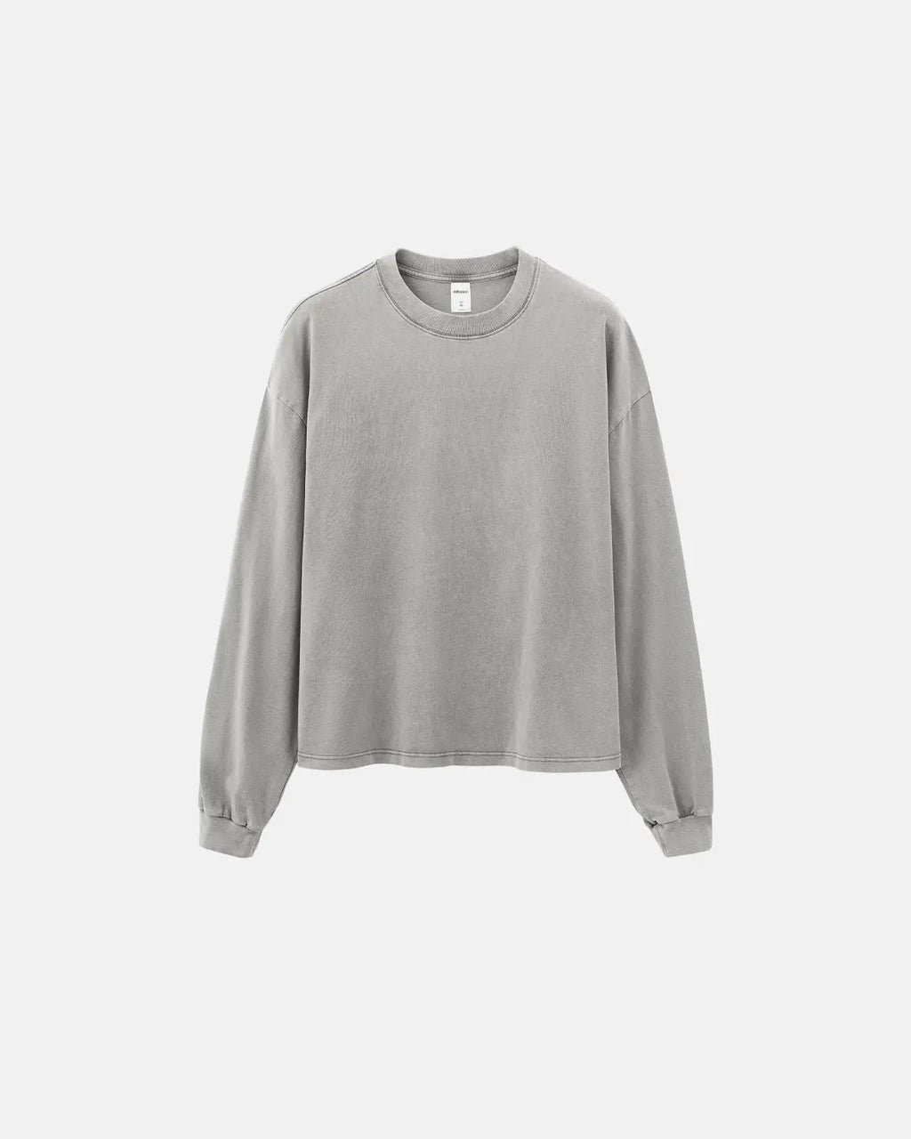 Distressed washed long sleeve tee by Flation Streetwear, featuring a relaxed fit and vintage-inspired design.