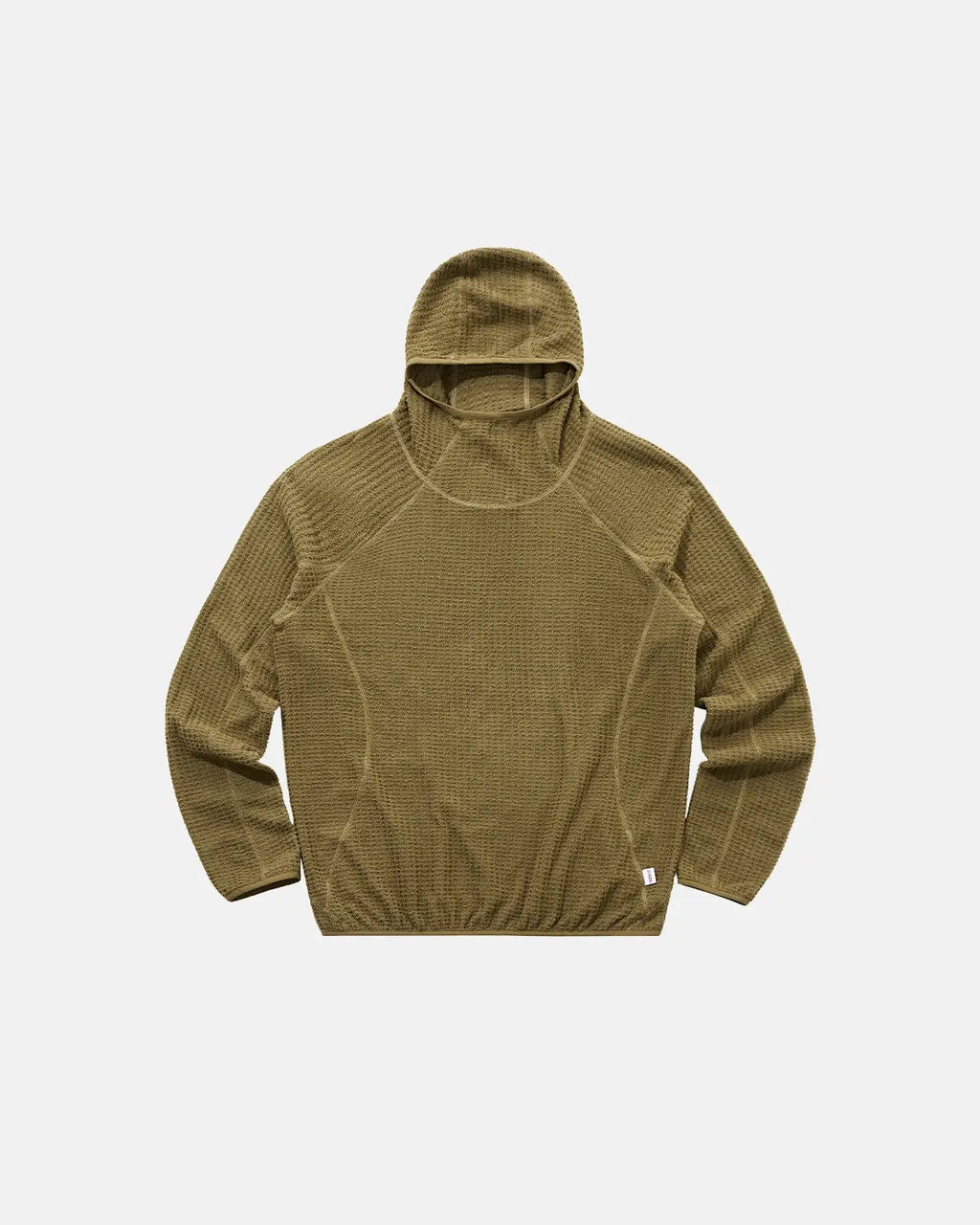 Flation Thermolite® lightweight grid texture hoodie in streetwear style, featuring a cozy hood and modern design.