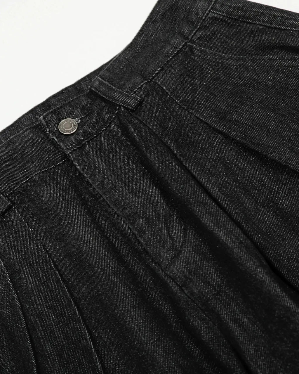 Inflation Streetwear Pleated Raw Baggy Jeans featuring a relaxed fit, distressed details, and oversized pleats for a trendy streetwear look.