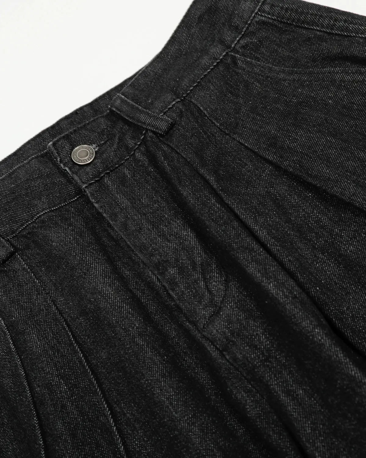 Inflation Streetwear Pleated Raw Baggy Jeans featuring a relaxed fit, distressed details, and oversized pleats for a trendy streetwear look.