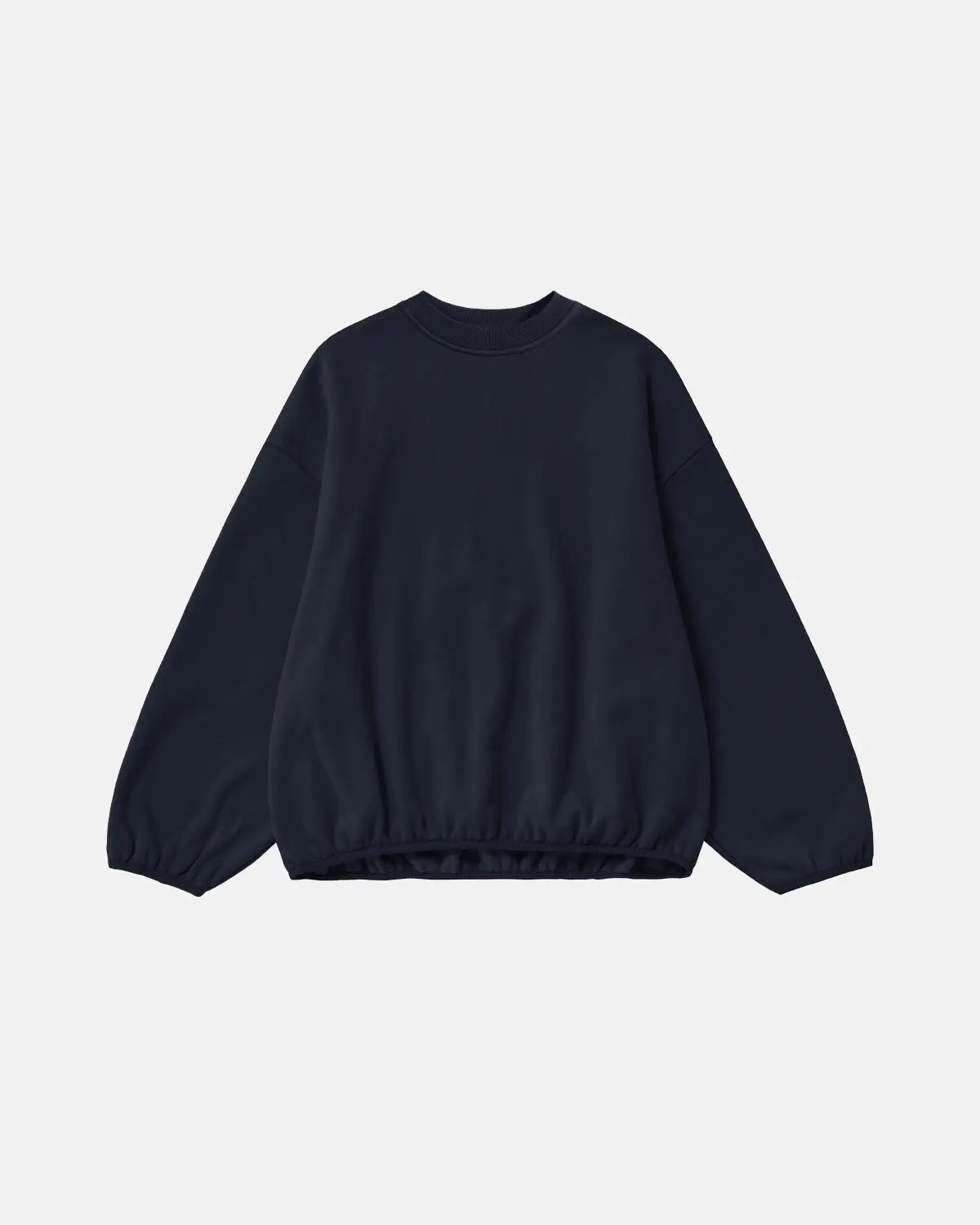 Flation premium boxy crewneck sweatshirt in neutral color, showcasing a relaxed fit and soft fabric texture.