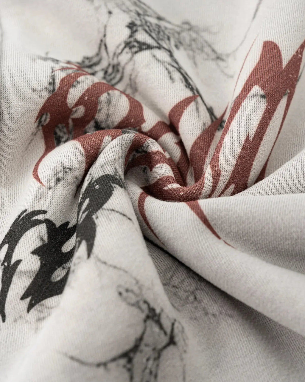 Flation Washed Graphic Zip-Up Hoodie showing a faded, stylish design with a front zipper and hoodie, casual streetwear style.