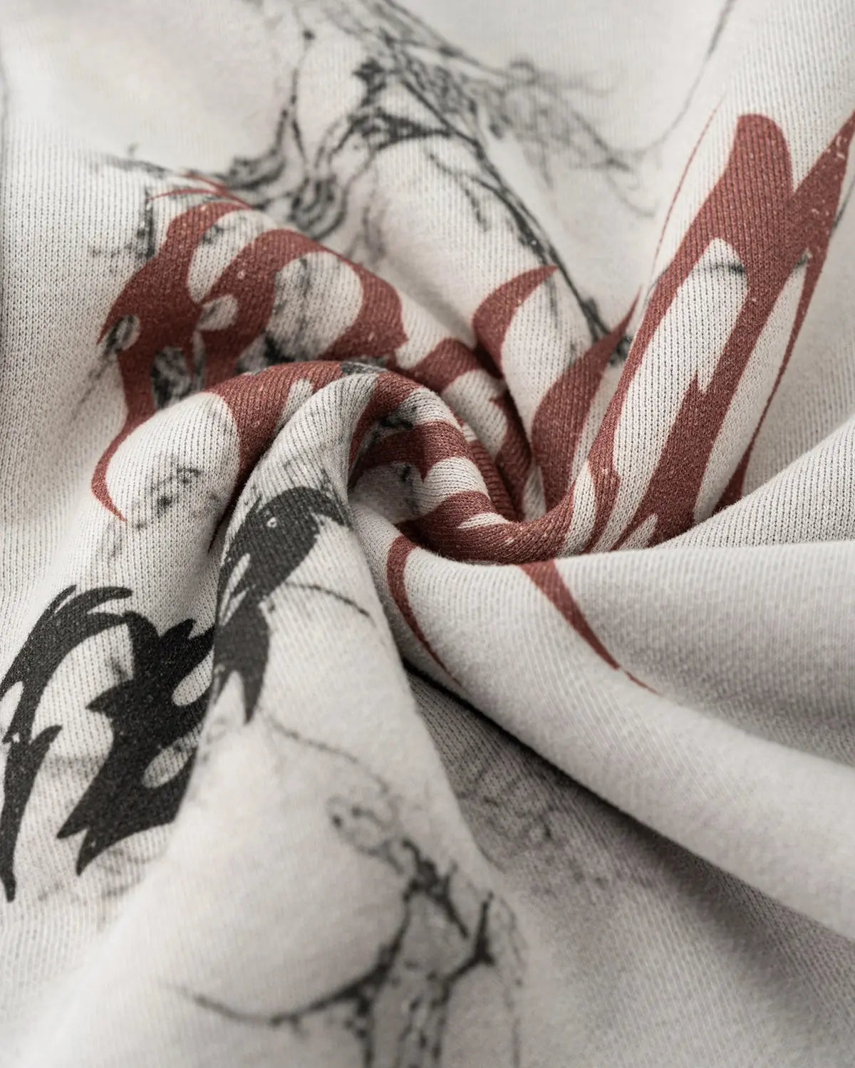 Flation Washed Graphic Zip-Up Hoodie showing a faded, stylish design with a front zipper and hoodie, casual streetwear style.