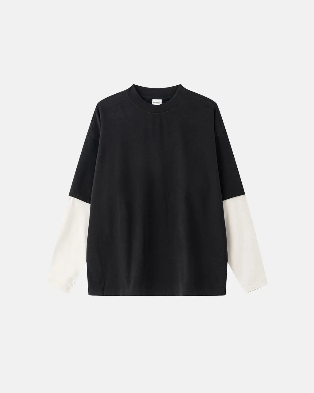 Color block long sleeve tee by Flation Streetwear featuring bold multicolor panels and a relaxed fit.
