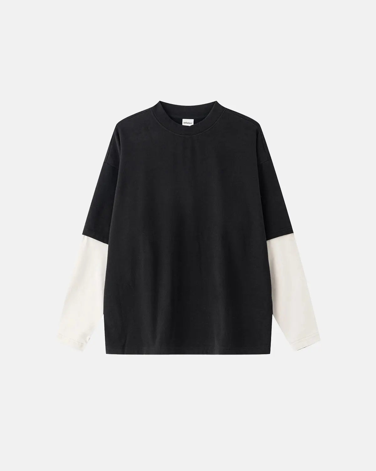 Color block long sleeve tee by Flation Streetwear featuring bold multicolor panels and a relaxed fit.