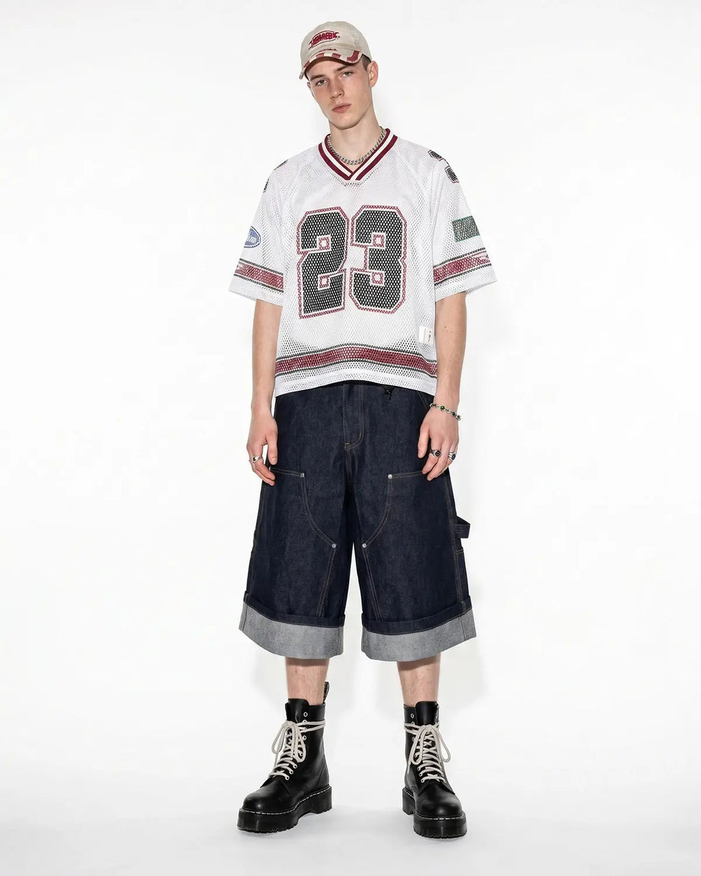 Flation Streetwear 23 Jersey Mesh Print Tee with bold graphic design and breathable mesh fabric in a streetwear style.