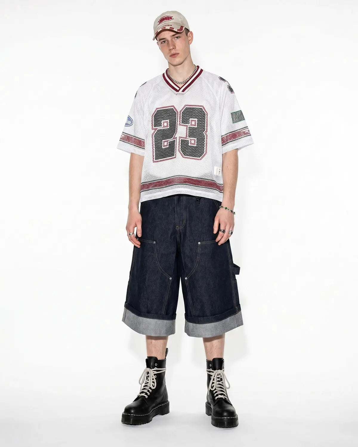 Flation Streetwear 23 Jersey Mesh Print Tee with bold graphic design and breathable mesh fabric in a streetwear style.