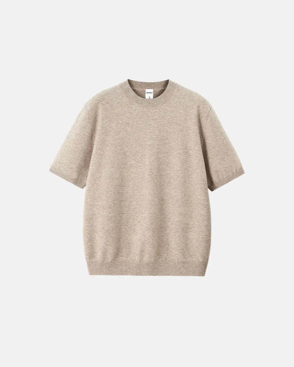 Inflation Streetwear short-sleeved crewneck sweater in knitwear with a textured pattern, showcasing a stylish casual design.