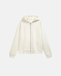 Inflation Streetwear fleece zip-up oversized hoodie, front view showing soft fabric, oversized fit, and casual design.