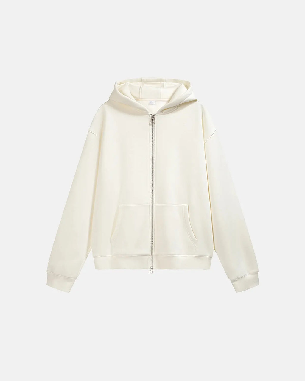 Inflation Streetwear fleece zip-up oversized hoodie in soft material, featuring a relaxed fit and front zipper design.